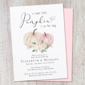 Elegant Pumpkin Floral Girl Baby Shower Einladung