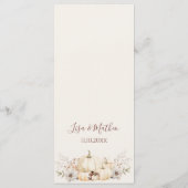 Elegant Pumpkin Floral Wedding Menükarte (Rückseite)