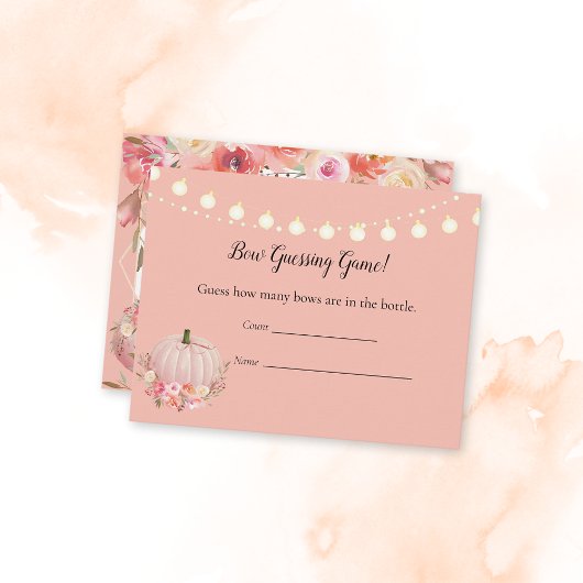 Elegant Pumpkin Guessing Game Baby Shower Game Einladung