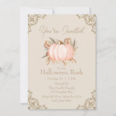Elegant Pumpkin Neutral Tone Halloween Einladung (Vorderseite)