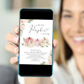 Elegant Pumpkin Pink Floral Baby Girl Dusche Einladung