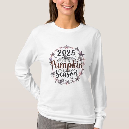 Elegant Pumpkin Season 2025 - Herbstfalldesign T-Shirt (Vorderseite)