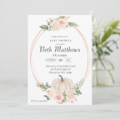 Elegant Pumpkin Theme Kinderdusche Einladung (Stehend Vorderseite)