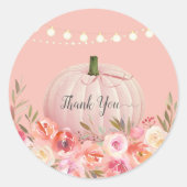 Elegant Pumpkin Vielen Dank Runder Aufkleber (Vorderseite)