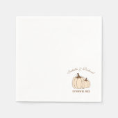 Elegant Pumpkins Hochzeit im Herbst Paper Napkin Serviette (Vorderseite)