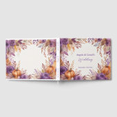 Elegant Pumpkins Purple Flowers Hochzeit Gästebuch (Voll)