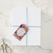 Elegant Pumpkins Purple Flowers Hochzeit Geschenkanhänger (Mit Garn)