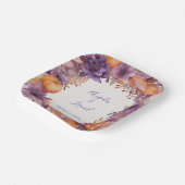 Elegant Pumpkins Purple Flowers Hochzeit Pappteller (Gewinkelt)