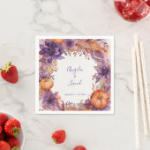 Elegant Pumpkins Purple Flowers Hochzeit Serviette (Beispiel)