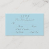 Elegant Purist Blue Gray Formal Wedding RSVP Card Begleitkarte (Vorderseite)