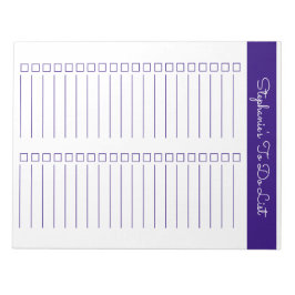 Elegant Purple 8.5x11 Two Column Checklist Notizblock