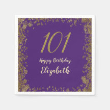 Elegant Purple and Gold 101st Birthday