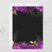 Elegant Purple and Gold Flowers Birthday Party Dankeskarte (Rückseite)