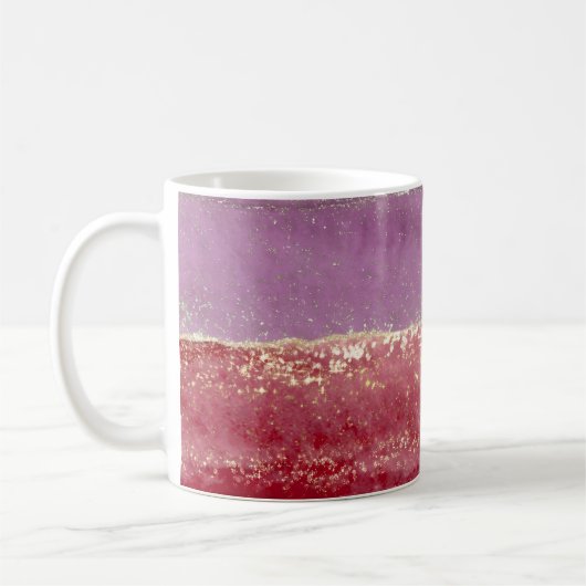 Elegant purple and gold glitter kaffeetasse (Links)