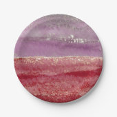 Elegant purple and gold glitter pappteller (Vorderseite)