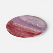 Elegant purple and gold glitter pappteller (Schrägansicht)