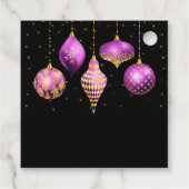 Elegant Purple and Gold Ornament Christmas Geschenkanhänger (Rückseite)