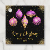 Elegant Purple and Gold Ornament Christmas Geschenkanhänger (Vorderseite)