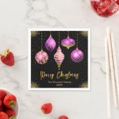 Elegant Purple and Gold Ornament Christmas Serviette (Beispiel)