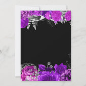 Elegant Purple and Silver Flowers Birthday Party  Dankeskarte (Rückseite)