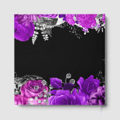 Elegant Purple and Silver Flowers Birthday Party Gästebuch (Rückseite)