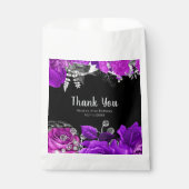 Elegant Purple and Silver Flowers Birthday Party  Geschenktütchen (Vorderseite)