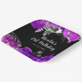 Elegant Purple and Silver Flowers Birthday Party  Pappteller (Gewinkelt)