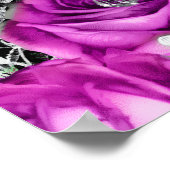 Elegant Purple and Silver Flowers Birthday Party Poster (Ecke)