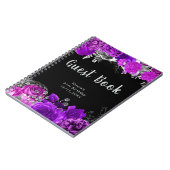 Elegant Purple and Silver Flowers Guest Book Notizblock (Linke Seite)