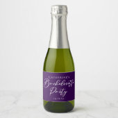 Elegant Purple Bachelorette Party Custom Mini Schaumweinetikett (Vorderseite)