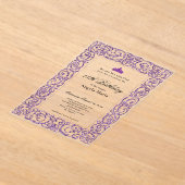 Elegant Purple Border 18th Birthday Debut Acryleinladungen (Ablage )