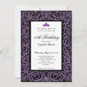 Elegant Purple Border 18th Birthday Debut Einladung (Vorderseite)