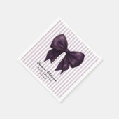 Elegant Purple Bow Baby Shower Paper Napkin Serviette (Ecke)