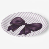 Elegant Purple Bow Baby Shower Pappteller (Schrägansicht)