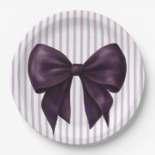 Elegant Purple Bow Baby Shower Pappteller (Vorderseite)