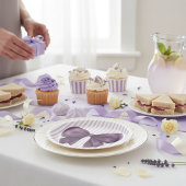 Elegant Purple Bow Baby Shower Pappteller