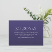 Elegant Purple Calligraphy Begleitkarte (Stehend Vorderseite)