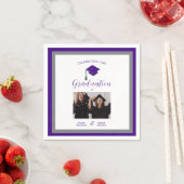 Elegant purple caps graduation 2 photo serviette (Beispiel)
