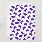 Elegant purple caps graduation ceremony invitation einladung (Rückseite)