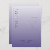 Elegant Purple Ceremony Program Programm (Vorne/Hinten)