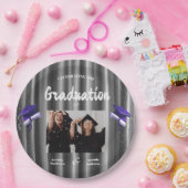 Elegant purple double graduation  2 photo  pappteller (Party)
