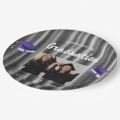 Elegant purple double graduation  2 photo  pappteller (Schrägansicht)