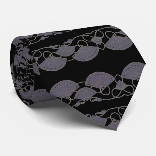 Elegant Purple Fan Krawatte (Gerollt)