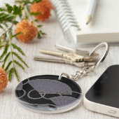 Elegant Purple Fan Schlüsselanhänger (Vorderseite rechts)