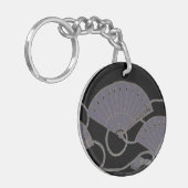 Elegant Purple Fan Schlüsselanhänger (Vorderseite links)