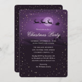 Elegant Purple Festive Christmas Party Einladung (Vorne/Hinten)