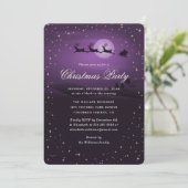 Elegant Purple Festive Christmas Party Einladung (Stehend Vorderseite)