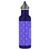Elegant Purple Filigree Pattern Monogram Edelstahlflasche (Links)