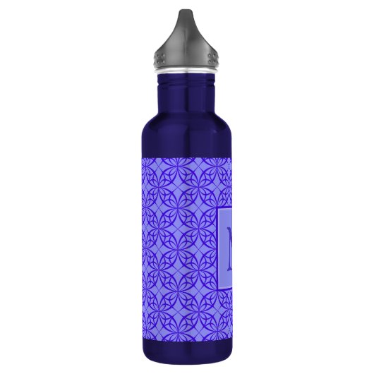 Elegant Purple Filigree Pattern Monogram Edelstahlflasche (Links)