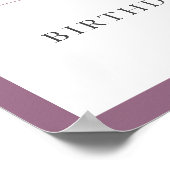 Elegant Purple Floral 90th Birthday Welcome Poster (Ecke)